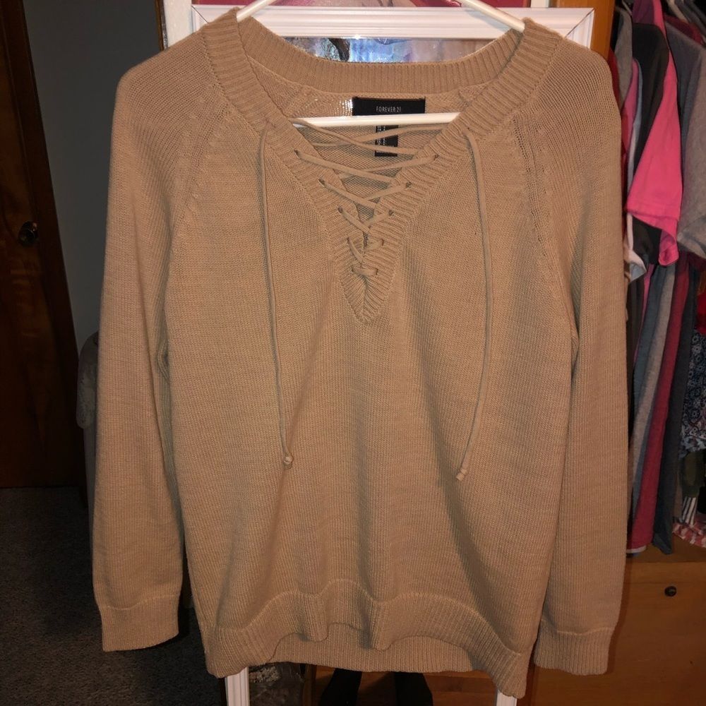 tan forever 21 sweater